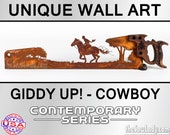 Giddy Up!  Cowboy or Cowgirl - Metal Saw Wall Art Gift for Western Art Lovers - Made to Order for Western Art Fans!