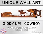 Giddy Up!  Cowboy or Cowgirl - Metal Saw Wall Art Gift for Western Art Lovers - Made to Order for Western Art Fans!