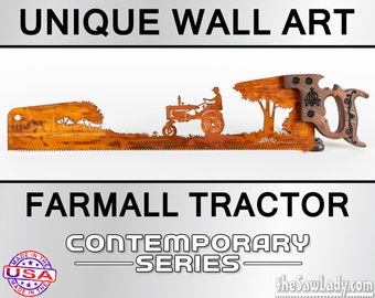 Farmall Tractor - Metal Saw Wall Art Gift for Nature Art Lovers - Made to Order