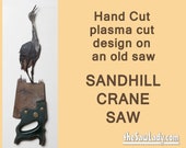 Sandhill Crane Design Hand (plasma) Cut Hand Saw Metal Art | Wall Decor | Garden Art | Recycled Art | Repurposed  - Made to Order