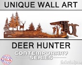 Deer Hunting Scene with Trees - Metal Saw Wall Art Gift for Lovers of the Outdoors - Made to Order