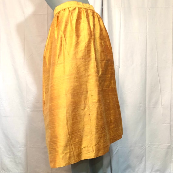 Mr. Blackwell Raw Silk Sunflower Yellow Skirt XS … - image 4