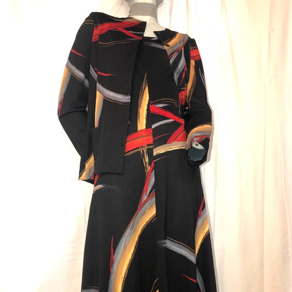 Two Piece Maxi Dress and Jacket Silky Polyester A… - image 1