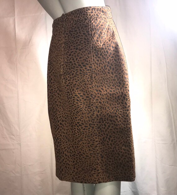 Leopard Print Verducci Leather Skirt - image 7