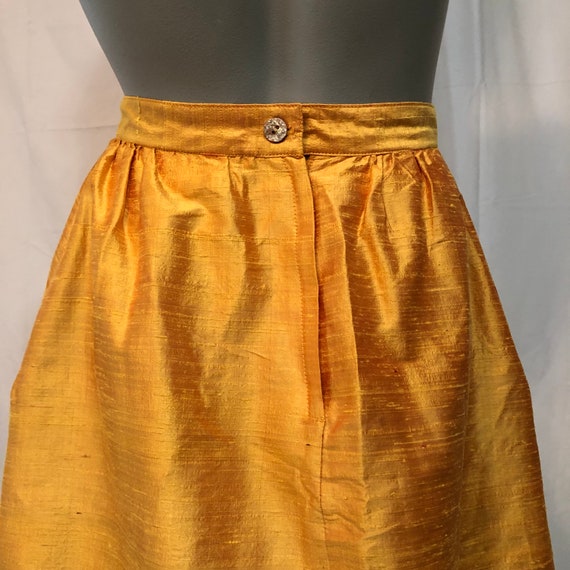 Mr. Blackwell Raw Silk Sunflower Yellow Skirt XS … - image 6