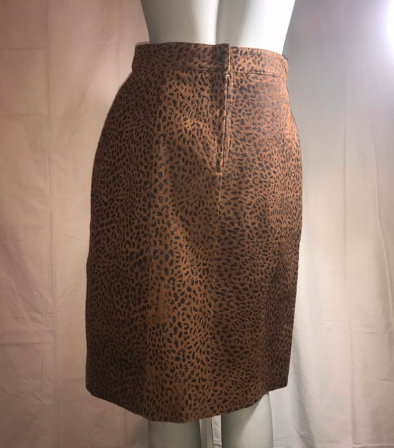 Leopard Print Verducci Leather Skirt - image 8