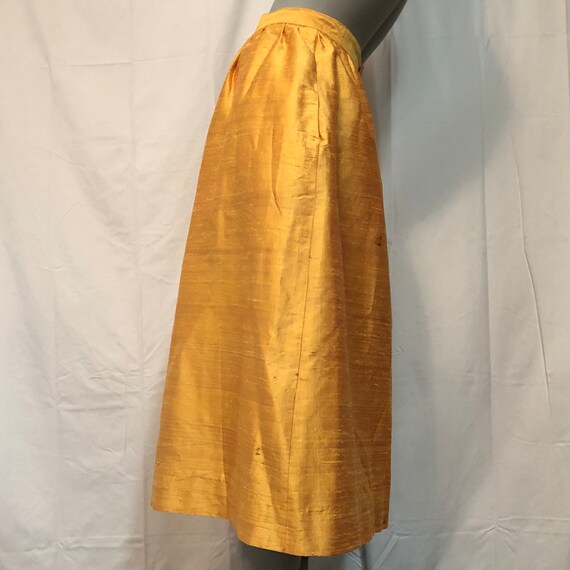 Mr. Blackwell Raw Silk Sunflower Yellow Skirt XS … - image 5