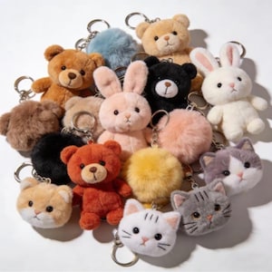 Plush Toy Keychain – 7-8 Inch Collectible Stuffed Animals, Soft Characters