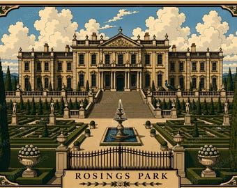 Rosings Park Estate Print | Pride and Prejudice Printable Wall Art | Jane Austen Digital Download | Literary Home Decor | Instant PNG
