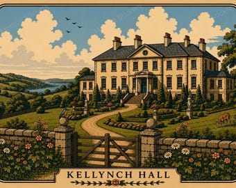 Kellynch Hall | Jane Austen Inspired Printable Wall Art | Persuasion Estate Print | Literary Decor | Instant Download | Digital PNG
