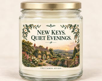 New Home Candle – New Keys, Quiet Evenings Housewarming Gift, 190ml Soy