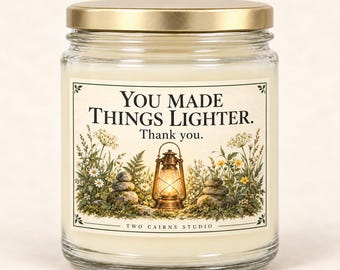 Thank You Candle – You Made Things Lighter Appreciation Gift, 190ml Soy
