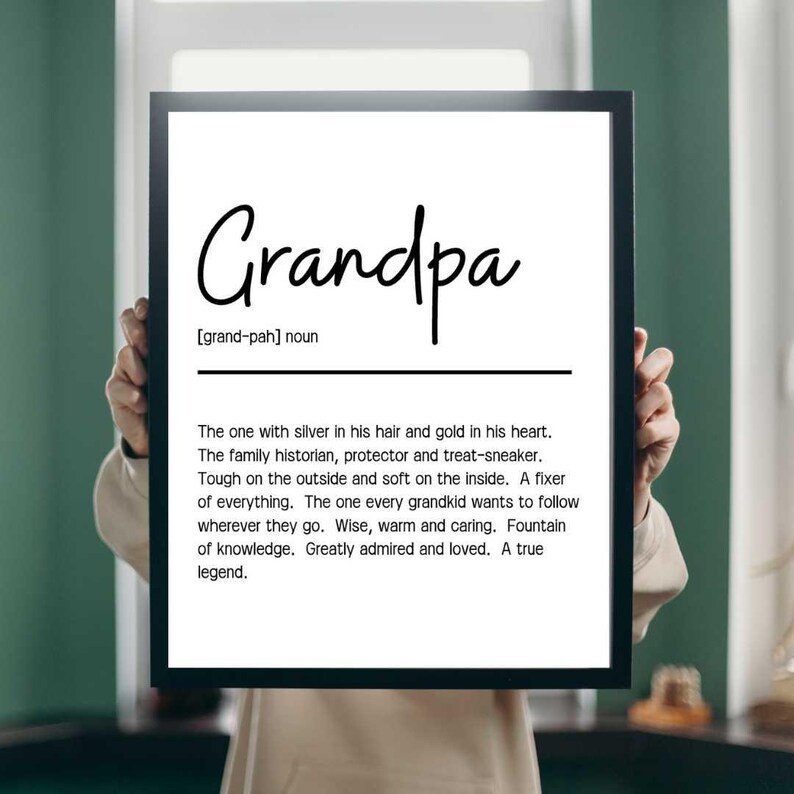 Grandpa Definition Printable, Home Decor, Popular Digital Products ...