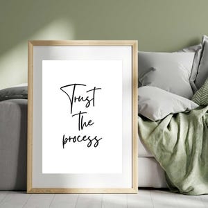 Trust the process printable, home decor, inspirational print, typography print, popular digital products, living room wall art, art, quotes