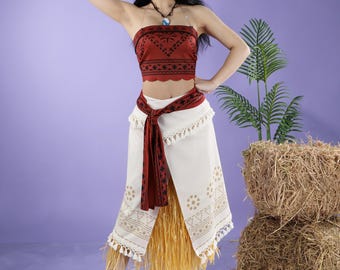Moana Live Action Cosplay Costume, Disney Moana Princess Dress, Moana Outfit Adult Women, Halloween Costume Female