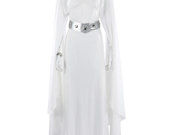 Princess Leia Cosplay Costume, Star Wars Episode IV A New Hope Dress, 1977 Classic Leia White Gown, Halloween Costume Women