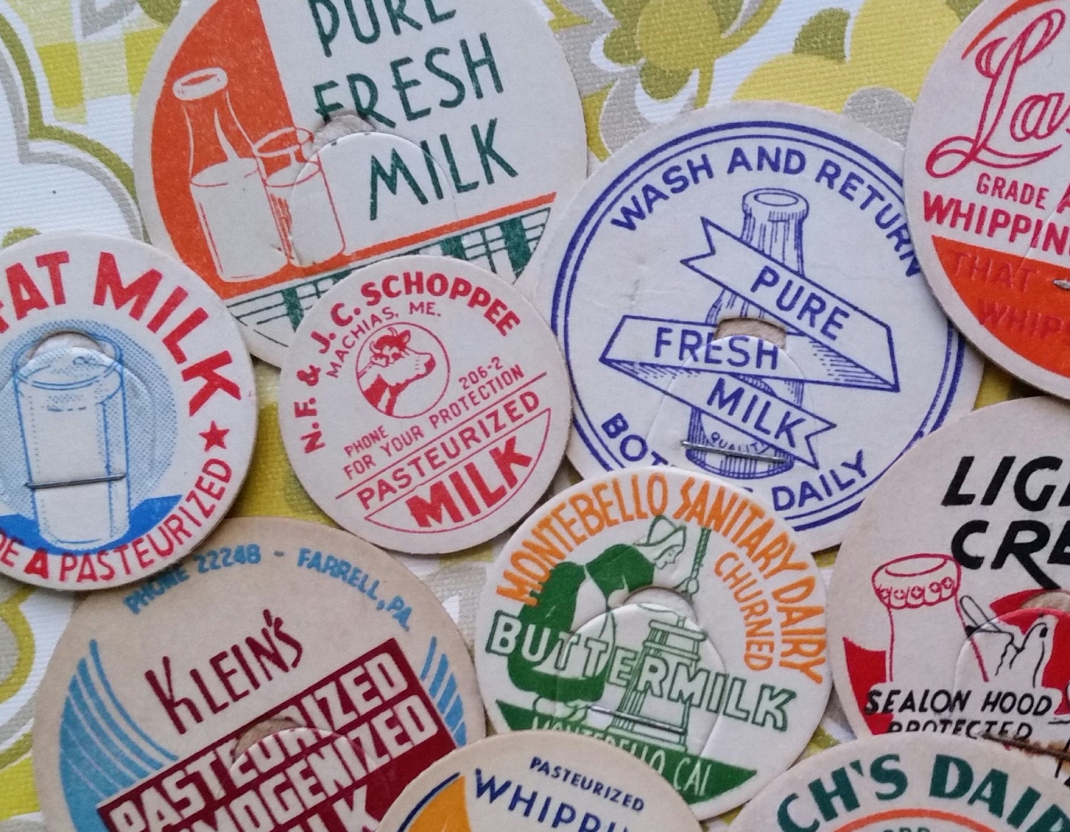 Antique Milk Bottle Caps Collection Etsy