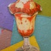 ON SALE Raspberry Ice Cream Sundae 1960s Vintage Poster/Die Cut/Party Decor