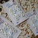 10 Antique Lady Fashion Mother of Pearl Buttons on Cards 1/2" 2-Hole Buttons NOS Iridescent White Ivory Shell