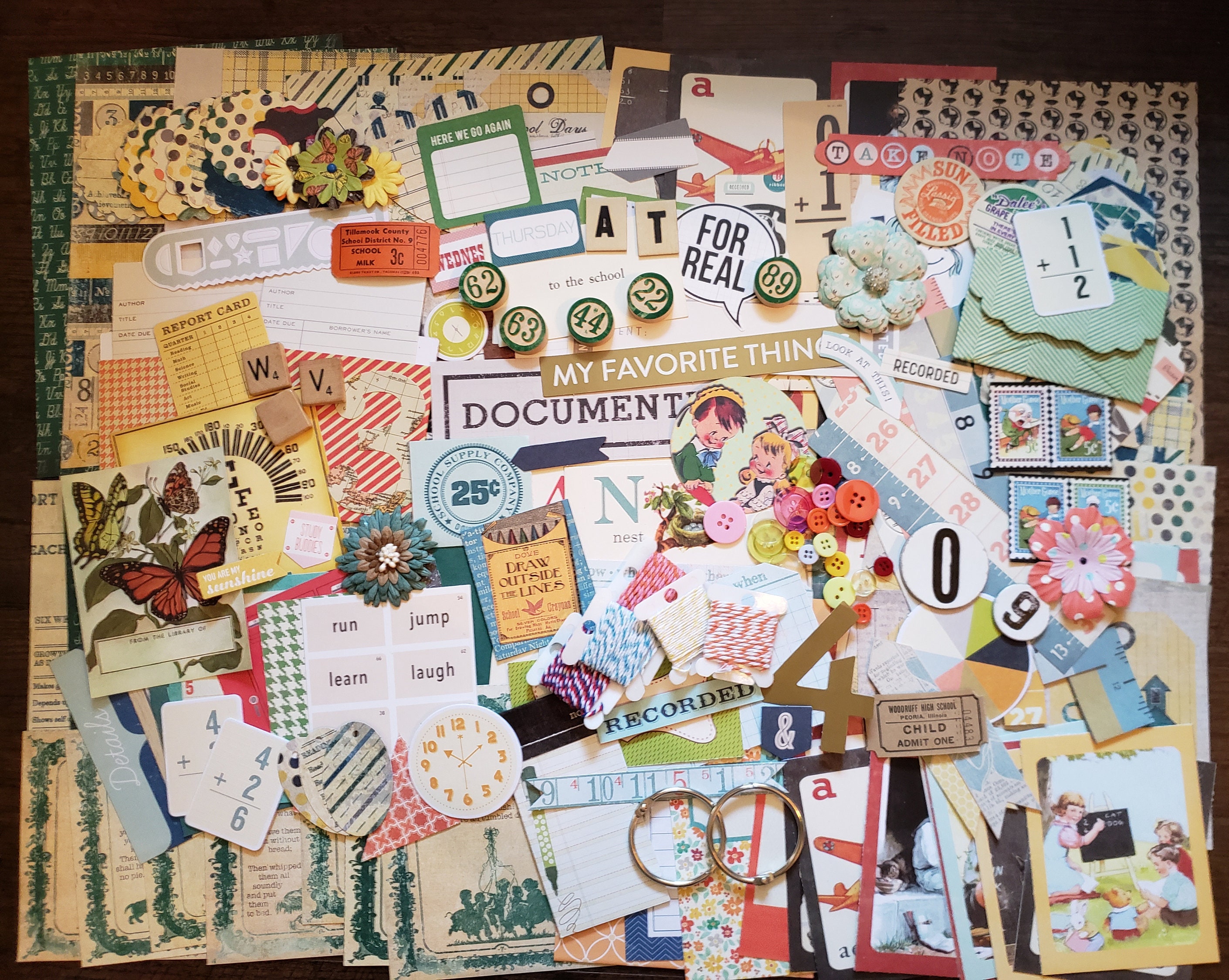 Back to School Scrapbook Inspiration Kit Embellishments Etsy