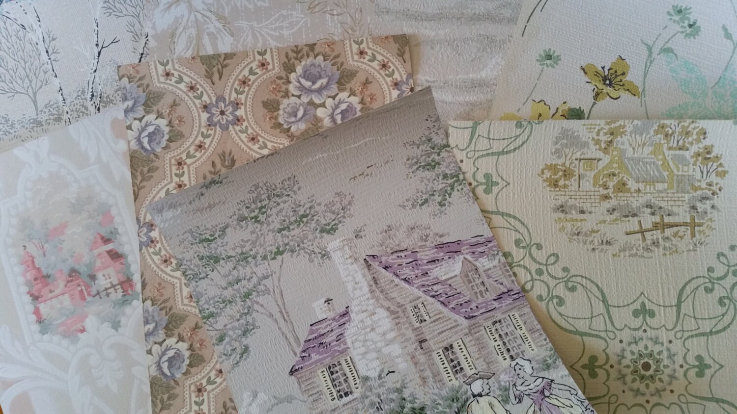 Beautiful Antique French Cottage Wallpaper Pack 8 X 10 Etsy