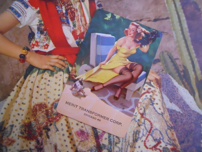 Sweet Antique Gil Elvgren Pin Up Advertising Playing Cards