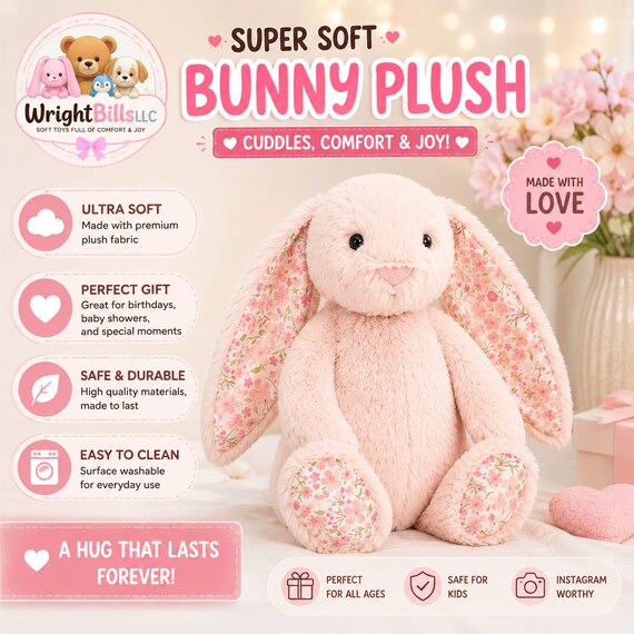 Blossom Blush Bunny Cherry Plush Toy - Soft Series Collectible