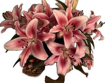 Fiori artificiali di giglio tigrato – Bouquet di gigli artificiali a stelo lungo (18 teste)