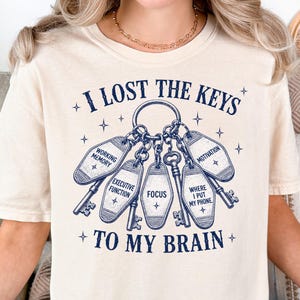 ADHS-T-Shirt mit Gehirnschlüsseln, lustiges T-Shirt für exekutive Funktionen, neurodiverses Wohlfühl-Shirt