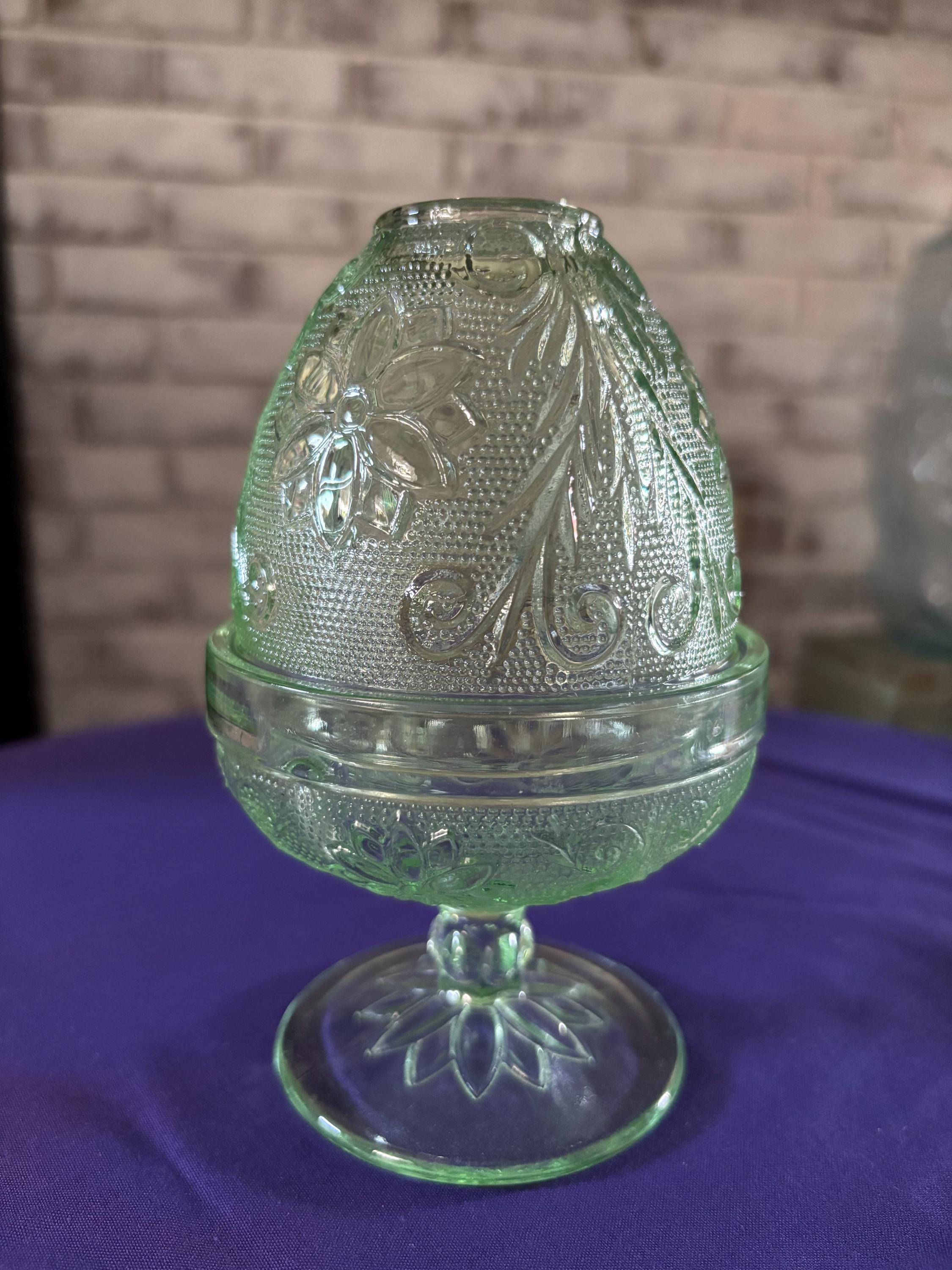 Green Tiara Chantilly Uranium Glass - Etsy
