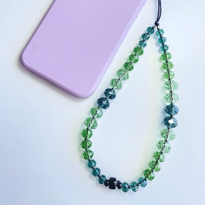 y2k Beaded Crystal Phone Charm Strap Wrislet Cute Heart YinYang Rainbow Evil Eye
