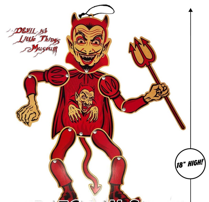 SALE vintage style 18 DEVIL puppet wall hanging Etsy