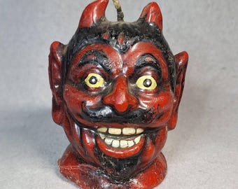 vintage Devil candle, awesome style and colors, unusual