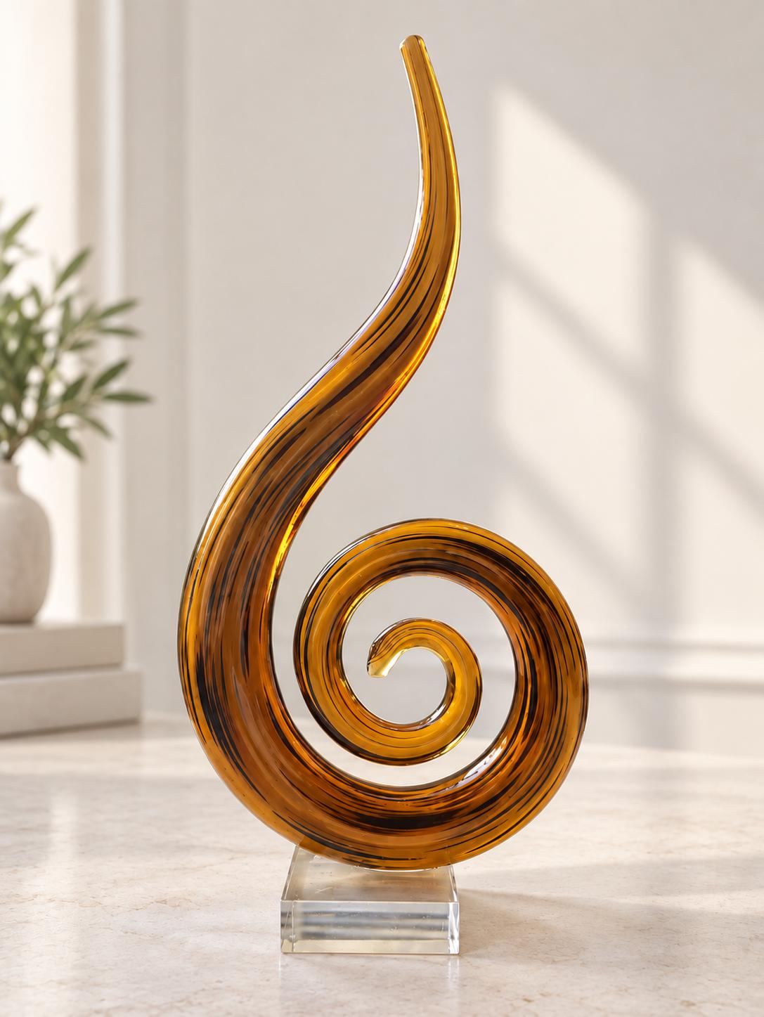 スパイラルデザインのビンテージオーダーガラスオブジェ Vintage Spiral Glass - Etsy