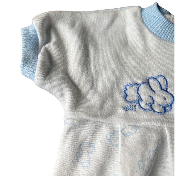 Vintage BABY DIOR (Christian) ROMPER White/Blue Embro… - Gem