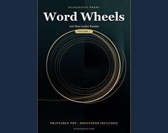 Word Wheel Puzzles Printable PDF | 100 Large-Print Brain Teasers (Digital Download)