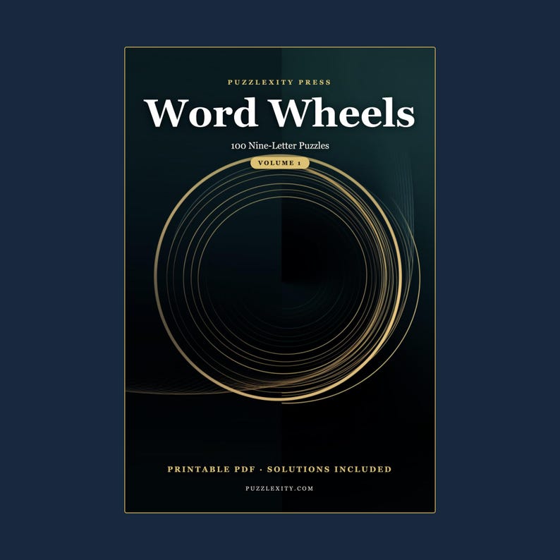 Word Wheel Puzzles Printable PDF | 100 Large-Print Brain Teasers (Digital Download) image 1