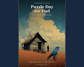 Puzzle Day for Dad | 60 Large Print Word Search, Sudoku (PDF Download)