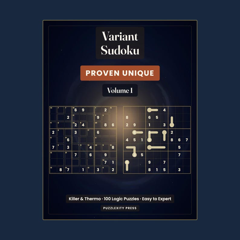 Afdrukbare pdf variant sudoku | 100 killer- en thermologic-puzzels, eenvoudig te leren | Bewezen uniek, niet te raden | Direct downloaden afbeelding 1