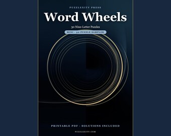 Word Wheel Puzzles | 30 Large-Print Nine-Letter Games (PDF Download)
