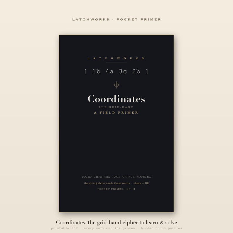 PDF de introducción a los acertijos de cifrado - Cuadrícula de coordenadas - Aprende y resuelve un cifrado - Acertijo imprimible para adultos - Descargar imagen 1
