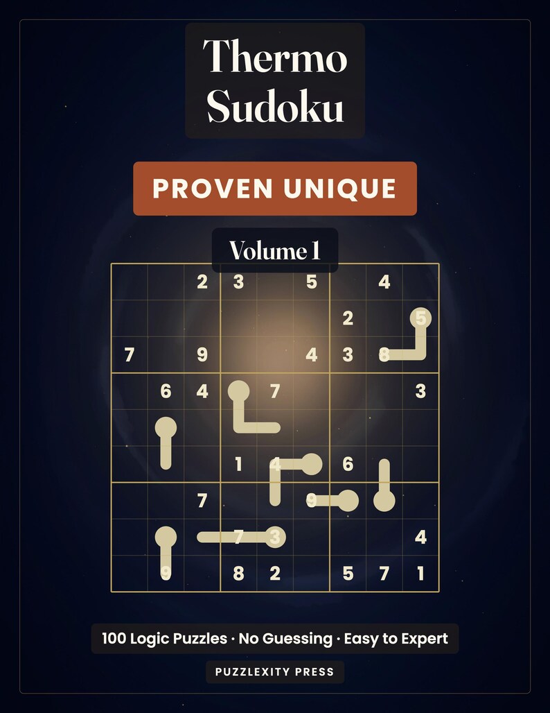 Thermo Sudoku-pussel | 100 logiska utmaningar, lätta att bemästra (digital nedladdning) bild 2
