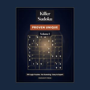 Killer Sudoku Druckbare PDF | 100 logische Rätsel von Einfach bis Experte | Jedes Puzzle ein Unikat Sofort Download für Erwachsene Bild 1