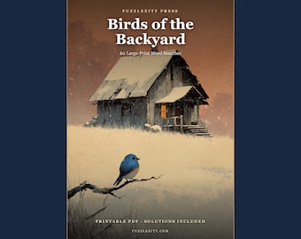 Backyard Birds Word Search Puzzles | 60 Large Print Games (PDF Download)