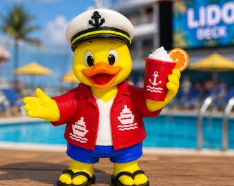 Sail Away Party Cruise Duck | Captain Hat, Tropical Drink, Vacation Mode Collectible