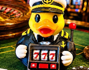 Captain Quack™ | Cruise Ducks | Casino Duck | 777 Slot Machine Collectible | Cruise Gift