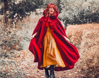 maxi hooded cloak in burgundy, white and yellow, wool cloak, pure wool cloak cape, wedding cloak, wedding cape, bridal cloak| Linennaive
