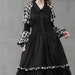 Samah reviewed maxi linen shirt dress, black check dress, black shirt dress, formal dress, puff sleeve dress, longsleeve ruffle dress | Linennaive