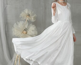 short linen wedding dress