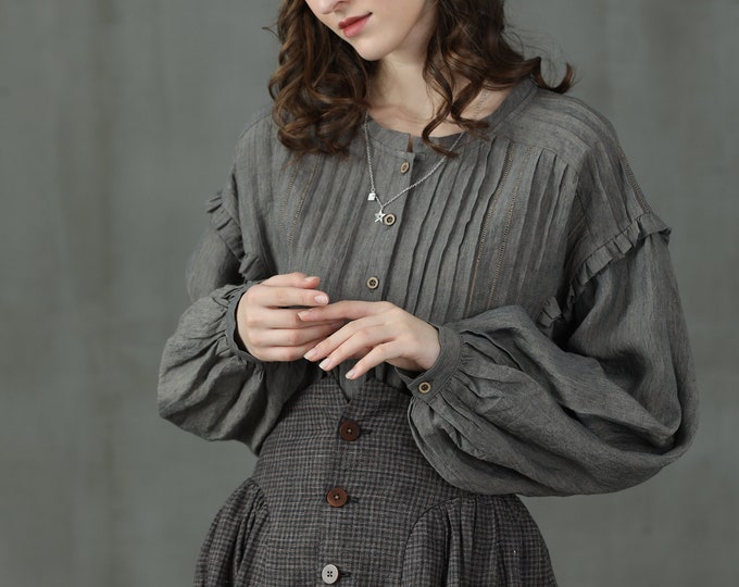 Linen Floral Dress Daisy Linen Dress White Linen Dress Etsy